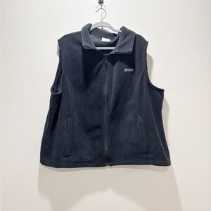 Columbia Black Women’s Fleece Vest Full Zip Closure Pockets Size 3X